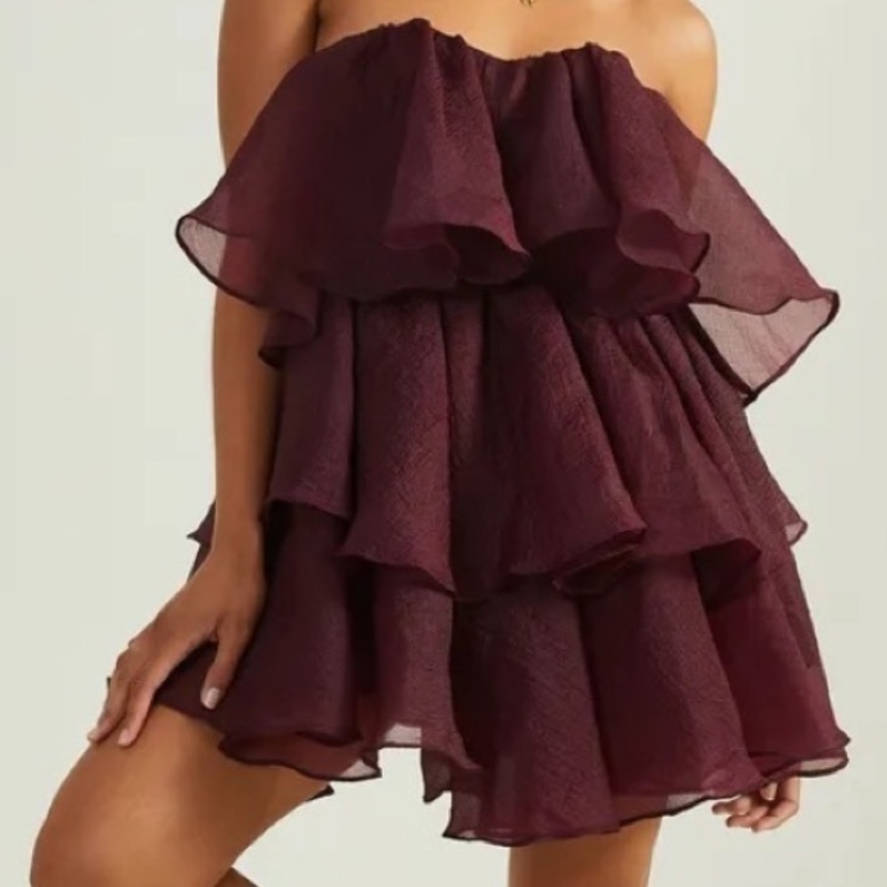 NWT Altar’d State Sadie Winetasting Mini Ruffle Dress